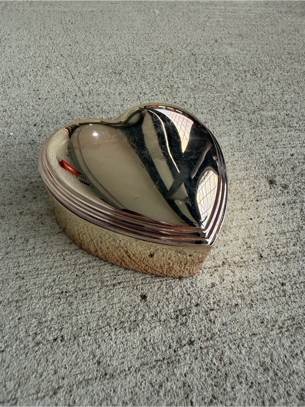 Vintage Heart Shaped Trinket Box Silver Tone Jewelry Box Keepsake Decor